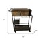 Homeroots Rolling Rustic Black And Natural Bar Cart 389227 - alternate 7
