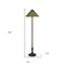 Homeroots 63" Brass 2-Light Traditional Floor Lamp, Blue and Orange Dragonfly Tiffany Glass Empire Shade 526321 - alternate 3