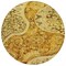 Homeroots 8' Terra Cotta Brown And Gold Round Floral Medallion Washable Indoor Outdoor Area Rug 603205 - alternate 6