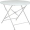Homeroots 36" White Rounded Aluminum Folding Outdoor Dining Table with Umbrella Hole 606433 - alternate 4