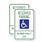 Signmission Reserved Parking Maximum Penalty $250 With Handicapped, 18'' X 24'', Heavy Gauge Aluminum, 2PK A-1824-2PACK-23065 - alternate 1