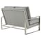 Leisuremod Jefferson Contemporary Velvet Loveseat with Silver Frame, Light Grey JAS53LGR - alternate 6