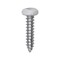 Auveco 8 x 3/4in White Painted Square Drive Pan Head Tapping Screw, 100PK 25369 - alternate 1
