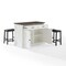 Crosley Clifton Kitchen Island W/Uph Saddle Stools KF30071WH-BK - alternate 7