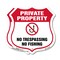 Signmission Private Property Shield Sign No Trespass, 18 inch X 18 inch, Plastic Sign, 2PK SHI-P-2PACK-18-447 - alternate 1