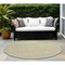 Homeroots 8' Round Light Green Round Damask Washable Non Skid Indoor Outdoor Area Rug 563858 - alternate 1