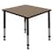 Regency Square Kee Height Adjustable Classroom Activity Table, 30 in W, 30 in L, Noble Oak TB3030NOAPBK - alternate 1