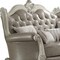 Homeroots 68in Vintage Gray Faux Leather And Bone White Love Seat 515703 - alternate 4