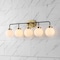 Jonathan Y Caleb 38" 5-Light Contemporary Transitional Iron/Glass LED Vanity Light, Brass Gold/Black/White JYL9555B - alternate 6