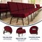 Flash Furniture 21"W Church Chair in Burgundy Fabric w/ Book Rack, 4PK 4-FD-CH0221-4-GV-3169-BAS-GG - alternate 9