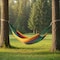 Homeroots Green Red And Yellow Striped Double Hammock 670965 - alternate 5