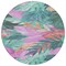 Homeroots 8' Teal Blue And Aqua Round Floral Washable Indoor Outdoor Area Rug 611134 - alternate 6