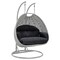 Leisuremod Mendoza Light Grey Wicker Hanging 2 person Egg Swing Chair with Dark Grey Cushions MSCLGR-53DGR - alternate 1