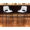 Homeroots Set of Two 30" White and Black Faux Leather and Steel Low Back Bar Height Bar Chairs 555672 - alternate 6