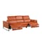 Homeroots 103" Camel Top Grain Leather Reclining Metal USB Sofa 720329 - alternate 7