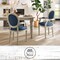 Homeroots Tufted Navy Blue and Brown Upholstered Linen Dining Arm Chair 535373 - alternate 8
