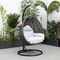 Leisuremod Charcoal Wicker Hanging Egg Swing Chair with Light Grey Cushions ESCCH-40LGR - alternate 8