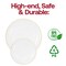 Smarty Had A Party 7.5" Clear with Gold Rim Organic Round Plastic Appetizer/Salad Plates, 120PK 937CLG-CASE - alternate 7