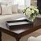 Homeroots Black and Cream Faux Leather and Linen Serving Tray 399624 - alternate 5