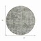 Homeroots 8' Pewter And Ivory Round Abstract Washable Indoor Outdoor Area Rug 615448 - alternate 5