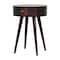 Homeroots 22" Brown Solid Wood Round One Drawer Nightstand 651803 - alternate 5