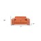 Homeroots 71in Camel And Silver Genuine Leather Love Seat 329586 - alternate 7