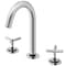 Vigo Jewel Two Handle Three-Hole Widespread Bathroom Faucet with Cross Handles in Chrome VG01308CH - alternate 1