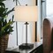 Homeroots 27" Black and Clear Metal and Glass Table Lamp With White Drum Shade 524277 - alternate 6