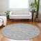 Homeroots 8' Silver And Ivory Round Floral Washable Indoor Outdoor Area Rug 581878 - alternate 6