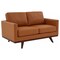 Leisuremod Chester Modern Leather Loveseat with Birch Wood Base, Cognac Tan CS58TN-L - alternate 1