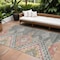 Homeroots 8' X 10' Gray And Terra Cotta Southwestern Washable Indoor Outdoor Area Rug 603548 - alternate 1