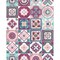 Homeroots 4" X 4" Vintage Turq Blush And Mauve Peel And Stick Removable Tiles 390913 - alternate 1