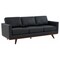 Leisuremod Chester Modern Leather Sofa with Birch Wood Base, Black CS83BL-L - alternate 1