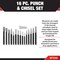 Performance Tool 16 pc. Punch and Chisel Set, CrV Steel, Auto Mechanics, Tray W7540 - alternate 3