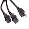 Sanoxy 3ft 18 AWG Universal Power Cord Splitter Cable NEMA 5-15P to IEC320 C13 x 2, Black SNX-CBL-LDR-PW145-1703 - alternate 1