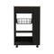 Homeroots Black and Natural 22in Rolling Kitchen Cart With Storage 477880 - alternate 1