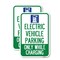Signmission Electric Vehicle Parking Only While Charging with Graph, 12'' X 18'', Heavy Gauge Aluminum, 2PK A-1218-2PACK-24113 - alternate 1
