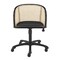 Homeroots Beige and Black Solid Wood Steel And Cane Rattan Adjustable Swivel Rolling Office Chair 558361 - alternate 8