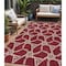 Homeroots 5' X 8' Burgundy And Gold Geometric Washable Indoor Outdoor Area Rug 613471 - alternate 1