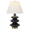 Homeroots 26" Black and Gold Glass Gourd Table Lamp With White Empire Shade 524384 - alternate 5