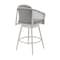 Armen Living Rhodes Outdoor Patio Swivel Counter Stool in Aluminum with Light Gray Rope and Cushions LCRHBALGRY26 - alternate 6