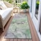 Homeroots 8' Runner Green Abstract Washable Non Skid Indoor Outdoor Runner Rug 559178 - alternate 8