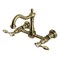 Kingston Brass Two-Handle Wall Mount Bridge Kitchen Faucet, Antique Brass KS1263TAL - alternate 1