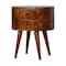 Homeroots 21" Chestnut Solid Wood Round Two Drawer Nightstand 722574 - alternate 4