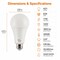 Euri Lighting A21 LED Bulb, 17W, 1600 lm, 100W Eq., 3000K, E26, Dimmable, CEC/JA8, UL EA21-17W5000cec - alternate 5
