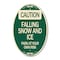 Signmission Caution Falling Snow and Ice Park at Your Own, 12 In X 18 In Architectural, Heavy Gauge Aluminum A-OV-G-1218-24283 - alternate 1