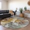 Homeroots 8' Gold And Gray Round Abstract Washable Indoor Outdoor Area Rug 615610 - alternate 8