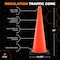 Xpose Safety Traffic Safety Cone, 36 in, PVC, No Collar, DOT Approved, Orange, Full Pallet, PK252 OTC36-FP252-X - alternate 6