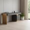 Homeroots 63" Gray and Gold Writing Desk With Four Drawers 482432 - alternate 3