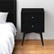 Homeroots 26" Black Solid Wood Two Drawer Nightstand 399246 - alternate 6